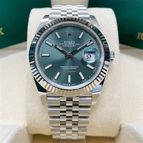 rolex datejust 41 mint green fluted motif|rolex datejust oyster steel.